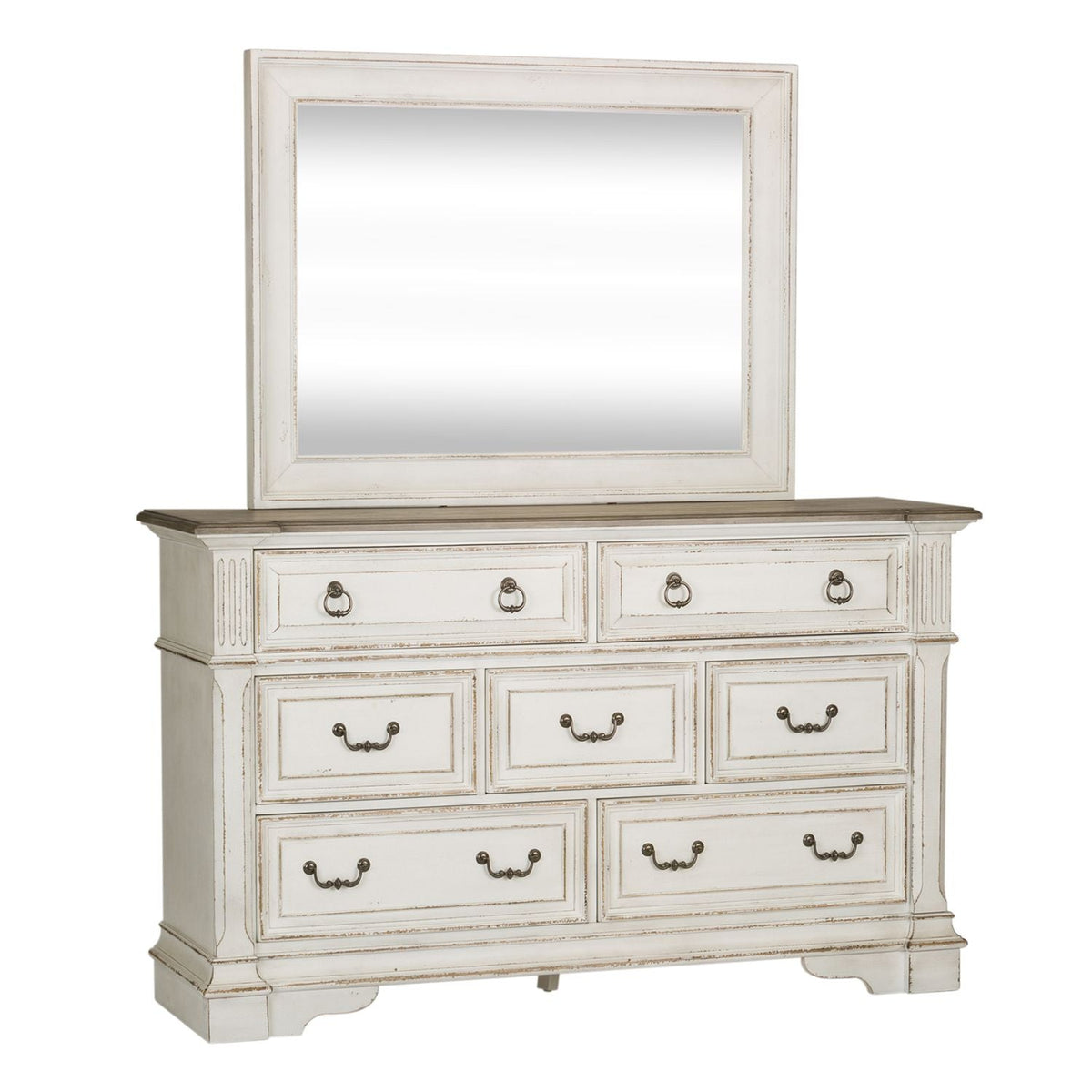 Abbey Park King Sleigh Bed, Dresser & Mirror, Night Stand - Rooms For Less Furniture Outlet