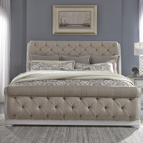 Abbey Park King Upholstered Sleigh Bed - Rooms For Less Furniture Outlet