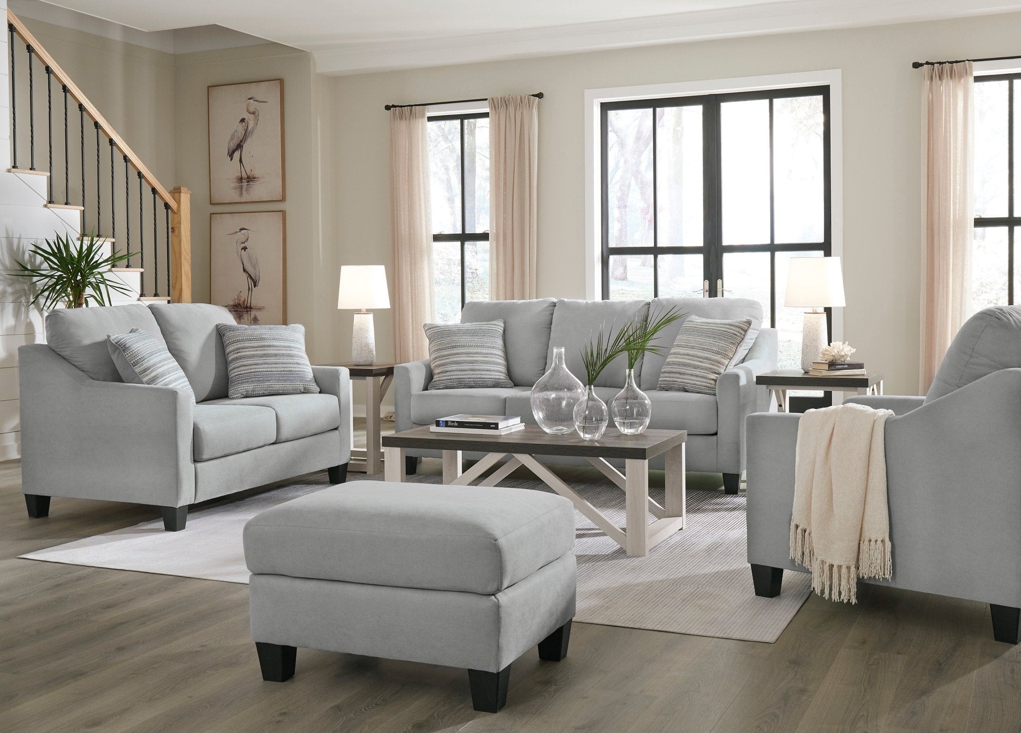 Adlai Shadow Sofa and Loveseat - Rooms For Less Furniture Outlet