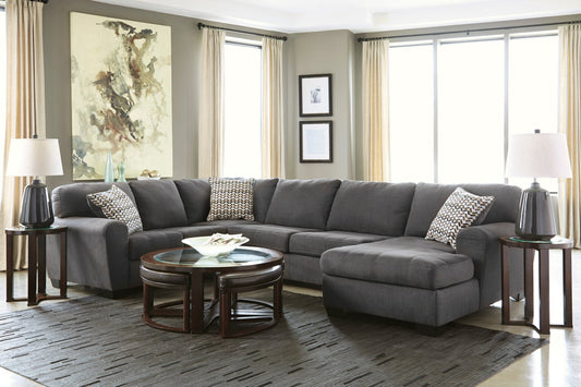 Ambee 3pc Slate Sectional w/Chaise - Rooms For Less Furniture Outlet
