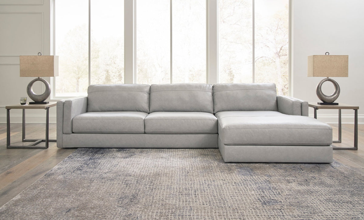 Amiata 2 - Piece Leather Sectional with Chaise - Rooms For Less Furniture Outlet