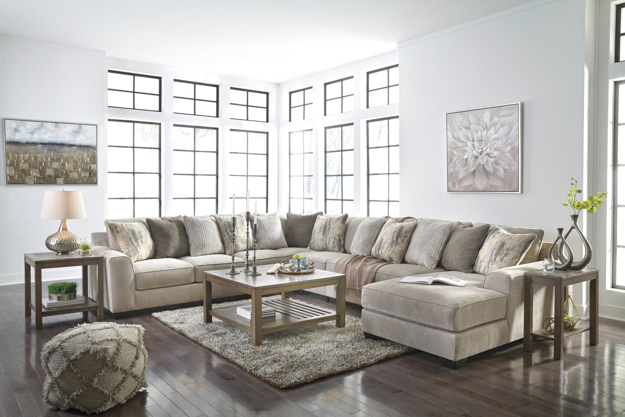 Ardsley 5 - Piece Sectional with RAF Chaise - Rooms For Less Furniture Outlet