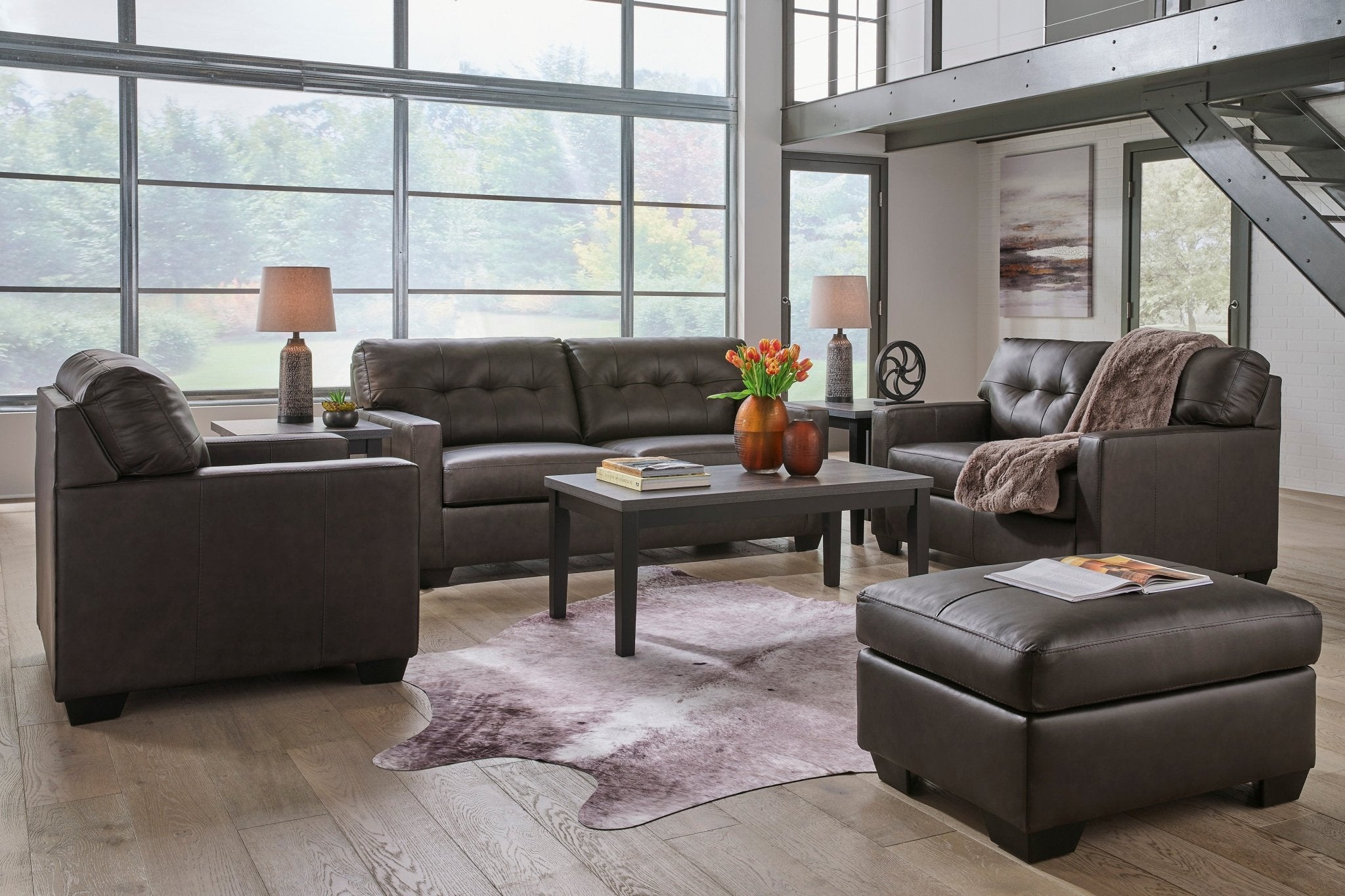 Belziani Oversized Chair & Ottoman - Rooms For Less Furniture Outlet