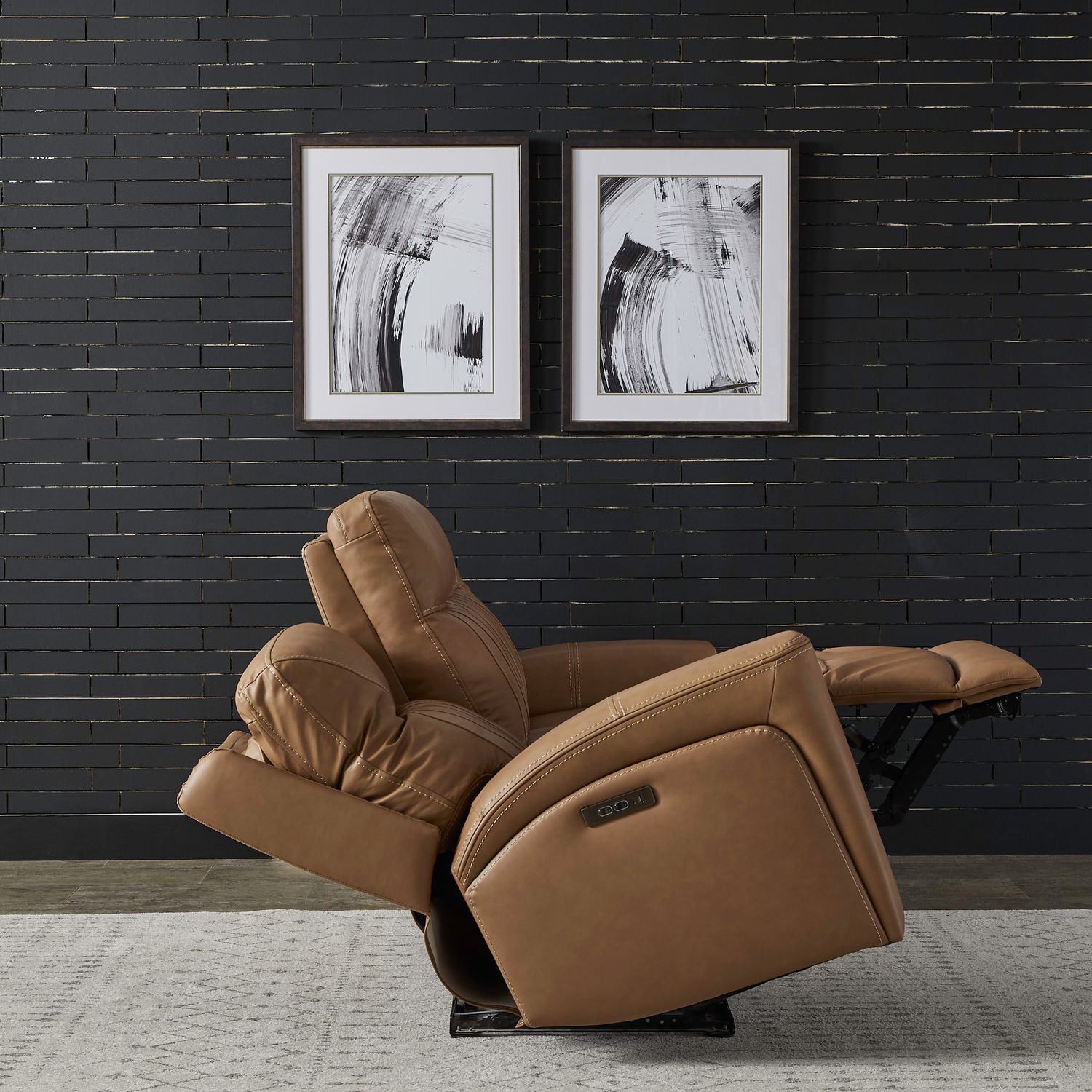 Bennet Butternut Leather Power Reclining Sofa & Loveseat w/Power Headrests - Rooms For Less Furniture Outlet