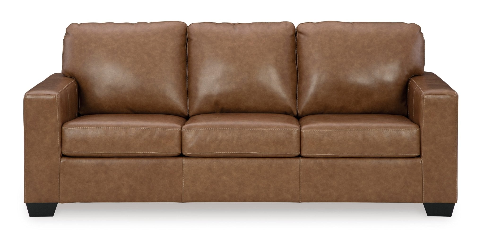 Bolsena Queen Caramel Leather Sofa Sleeper - Rooms For Less Furniture Outlet