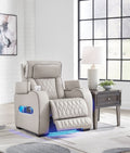 Boyington Gray Dual Power Leather Recliner - Rooms For Less Furniture Outlet