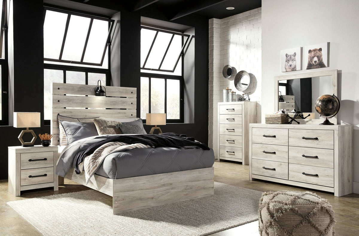 Cambeck Full Panel Bed, Dresser, Mirror and Nightstand - Rooms For Less Furniture Outlet