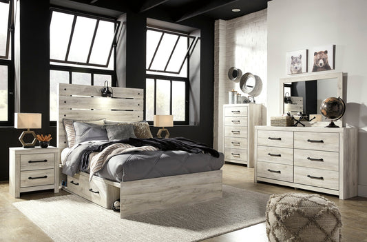 Cambeck Full Platform Storage Bed, Dresser, Mirror and Nightstand - Rooms For Less Furniture Outlet