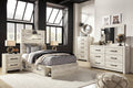 Cambeck Twin Platform Storage Bed, Dresser, Mirror and Nightstand - Rooms For Less Furniture Outlet