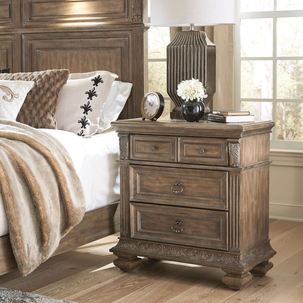 Carlisle Court Bedside Chest w/ Charging Station - Rooms For Less Furniture Outlet