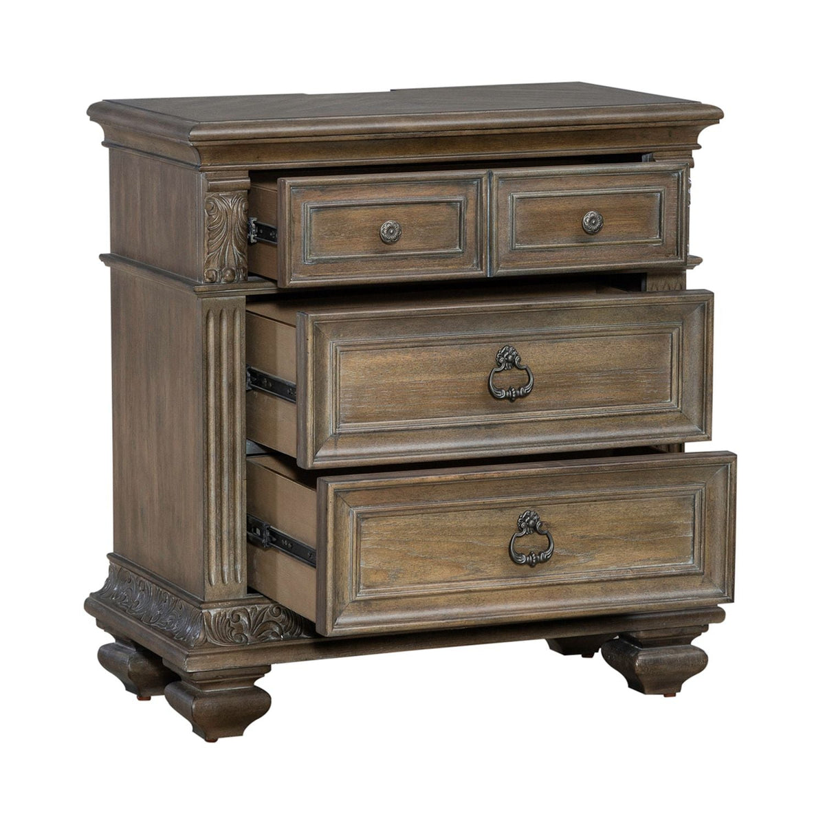 Carlisle Court Bedside Chest w/ Charging Station - Rooms For Less Furniture Outlet