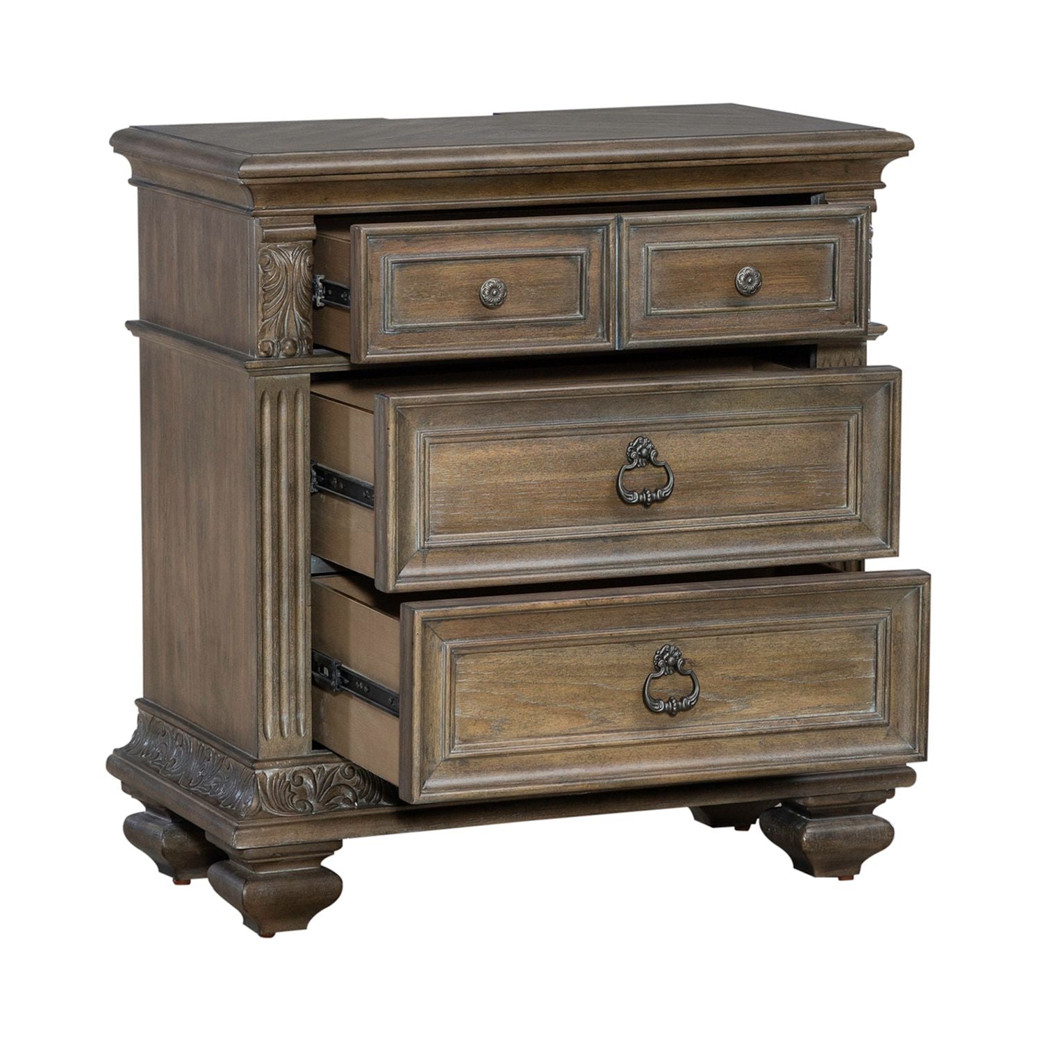 Carlisle Court Bedside Chest w/ Charging Station - Rooms For Less Furniture Outlet