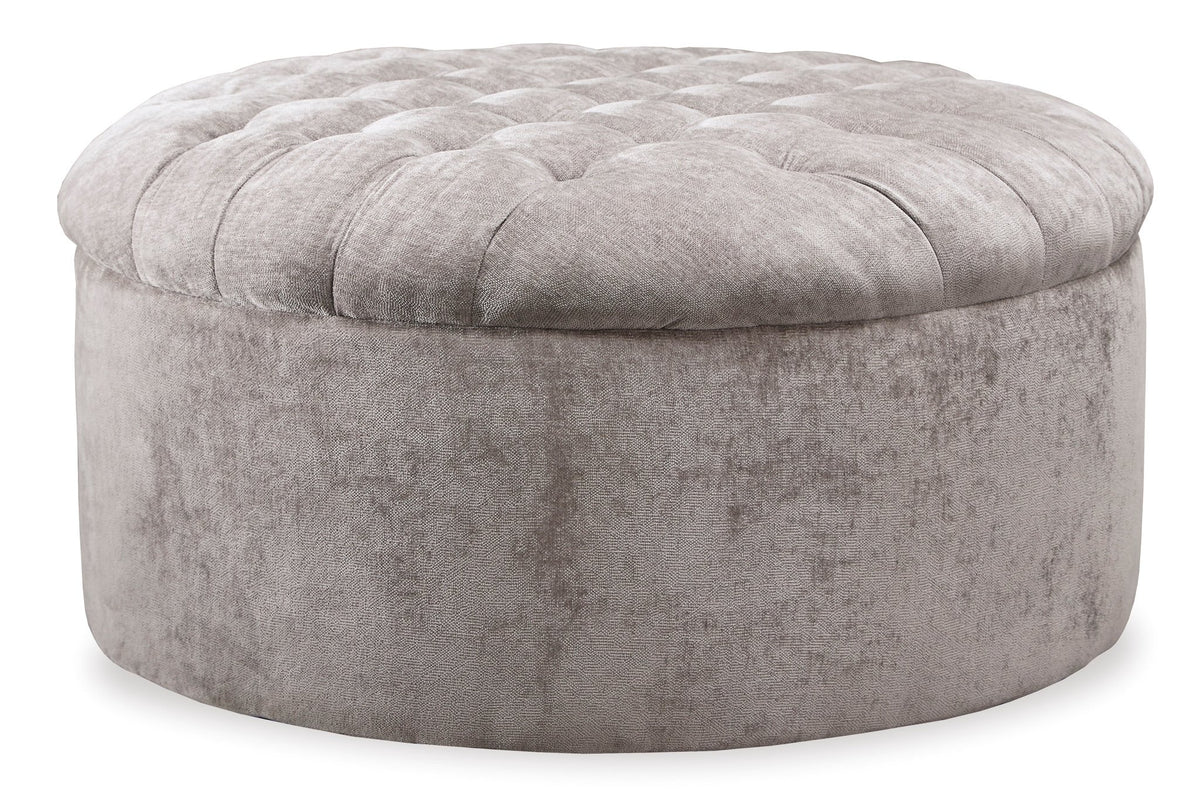 Carnaby Oversized Round Accent Ottoman - Rooms For Less Furniture Outlet