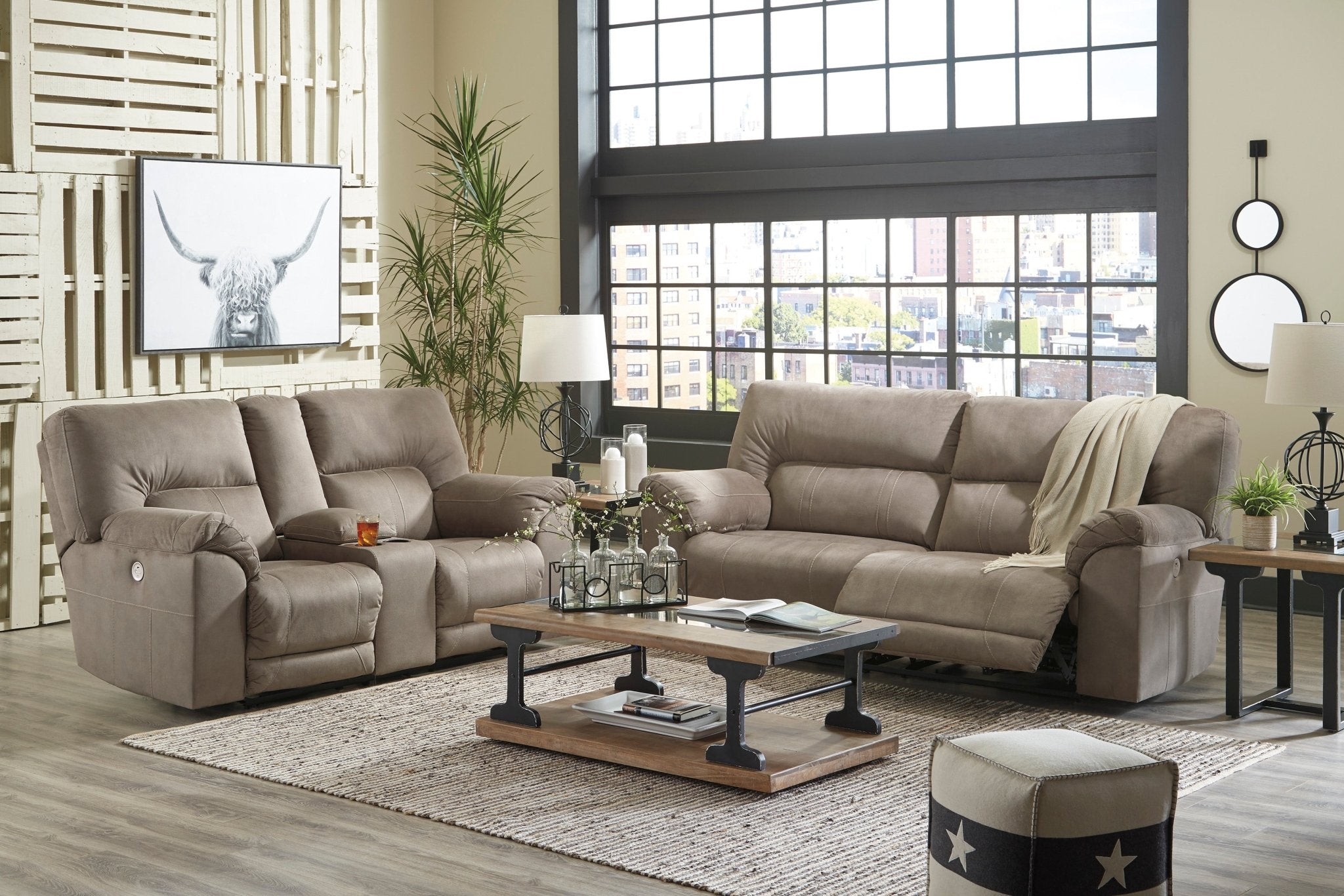 Cavalcade Power Reclining Loveseat - Rooms For Less Furniture Outlet