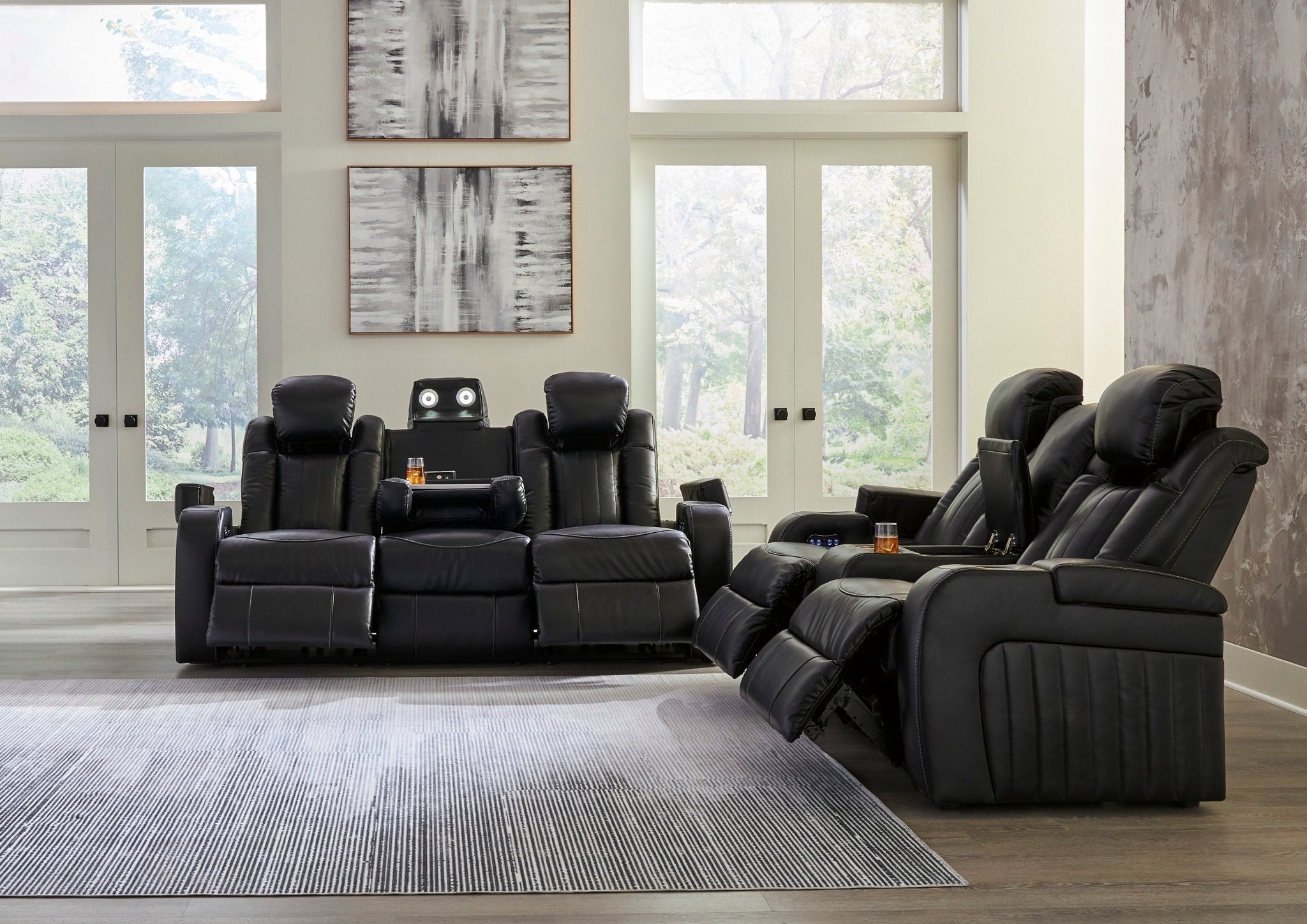 Caveman Den Dual Power Reclining Sofa & Loveseat - Rooms For Less Furniture Outlet