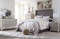 Coralayne Queen Upholstered Bed, Dresser, Mirror and Nightstand - Rooms For Less Furniture Outlet