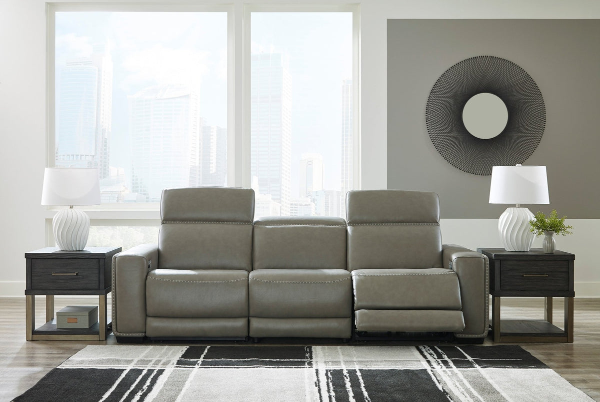 Correze 3 - Piece Dual Power Leather Reclining Modular Sofa - Rooms For Less Furniture Outlet