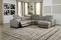 Correze 5 - Piece Dual Power Leather Reclining Modular Sectional with Chaise - Rooms For Less Furniture Outlet