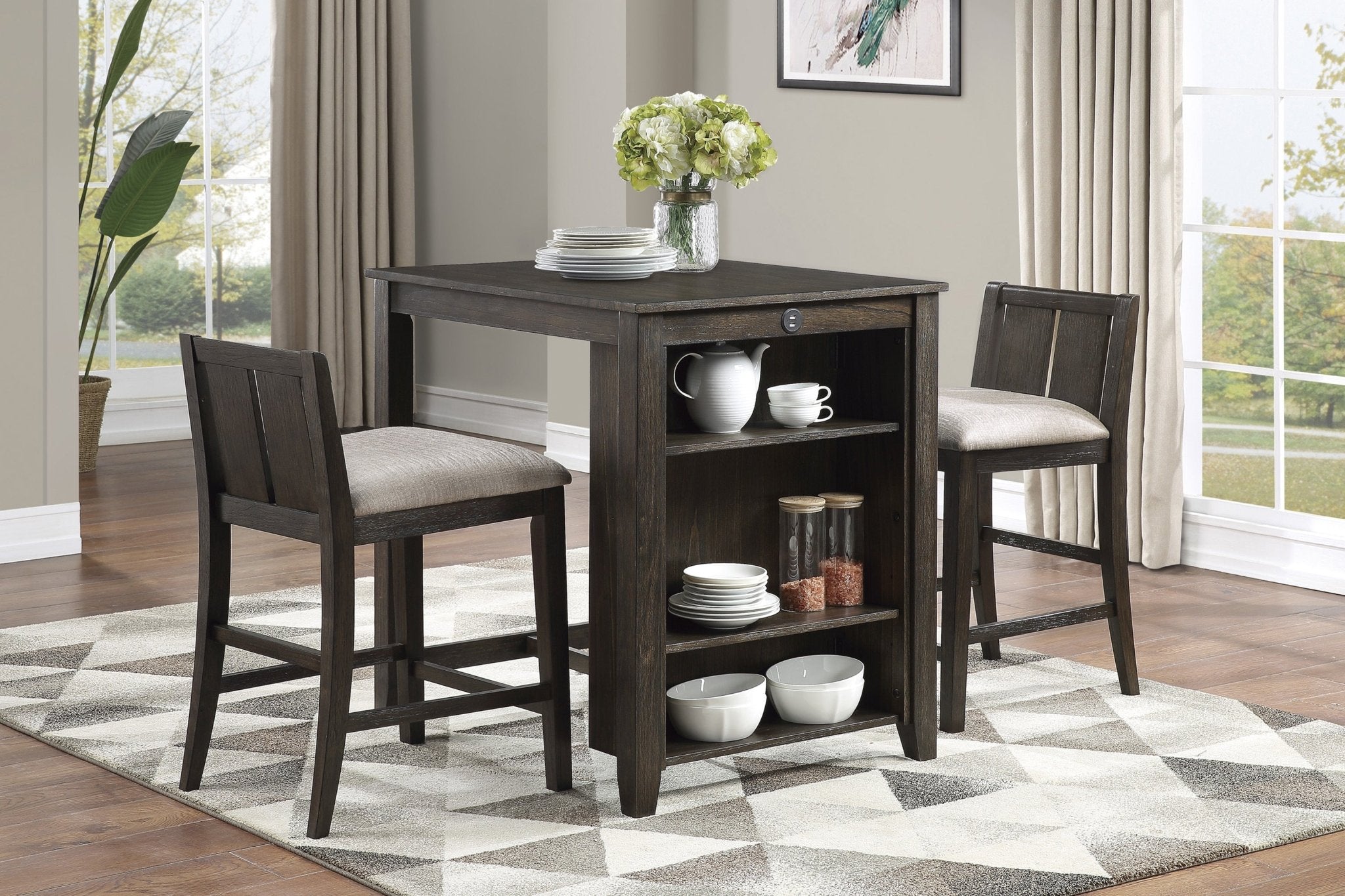 Daye 3pc Counter Height Dining Set - Rooms For Less Furniture Outlet
