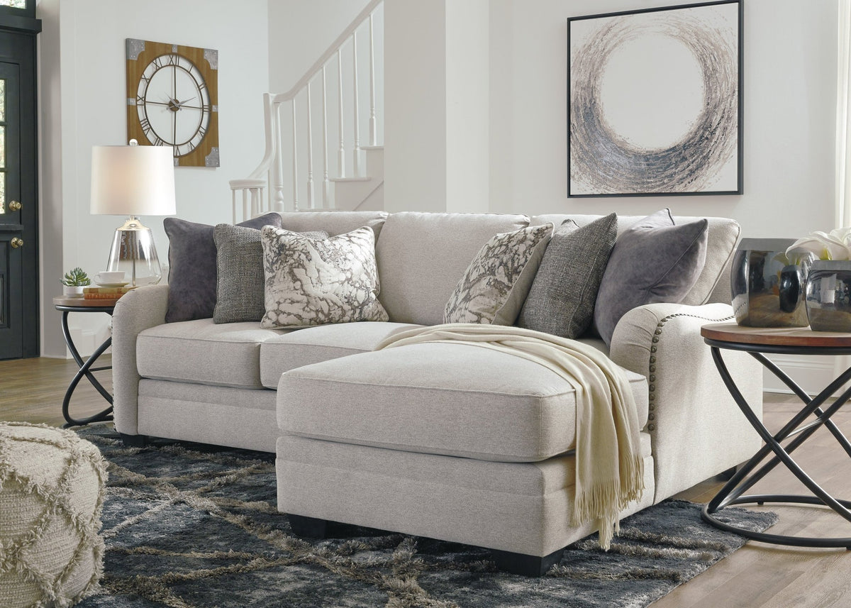Dellara Chalk 2 - Piece Sectional with Chaise - Rooms For Less Furniture Outlet