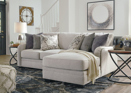 Dellara Chalk 2 - Piece Sectional with Chaise - Rooms For Less Furniture Outlet