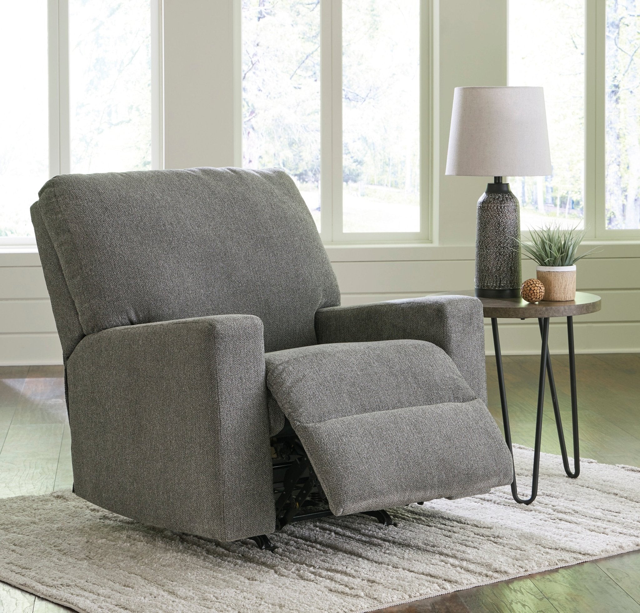 Deltona Graphite Manual Rocker Recliner - Rooms For Less Furniture Outlet