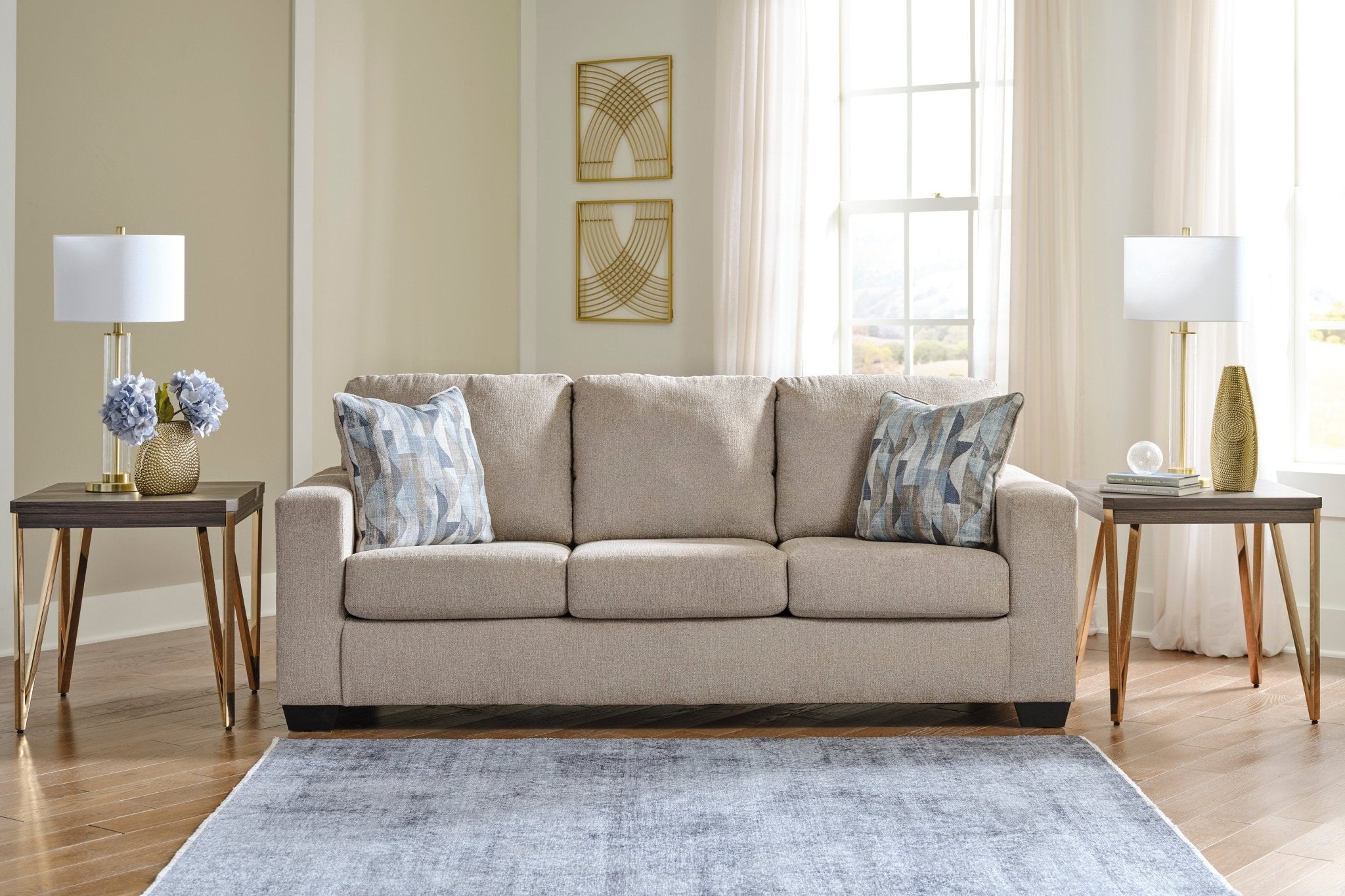 Deltona Parchment Queen Sofa Sleeper - Rooms For Less Furniture Outlet