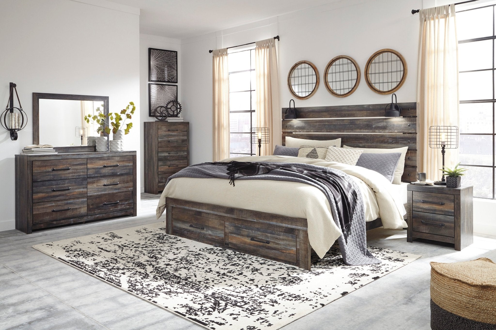 Drystan 22" 2 Drawer Charging Nightstand - Rooms For Less Furniture Outlet