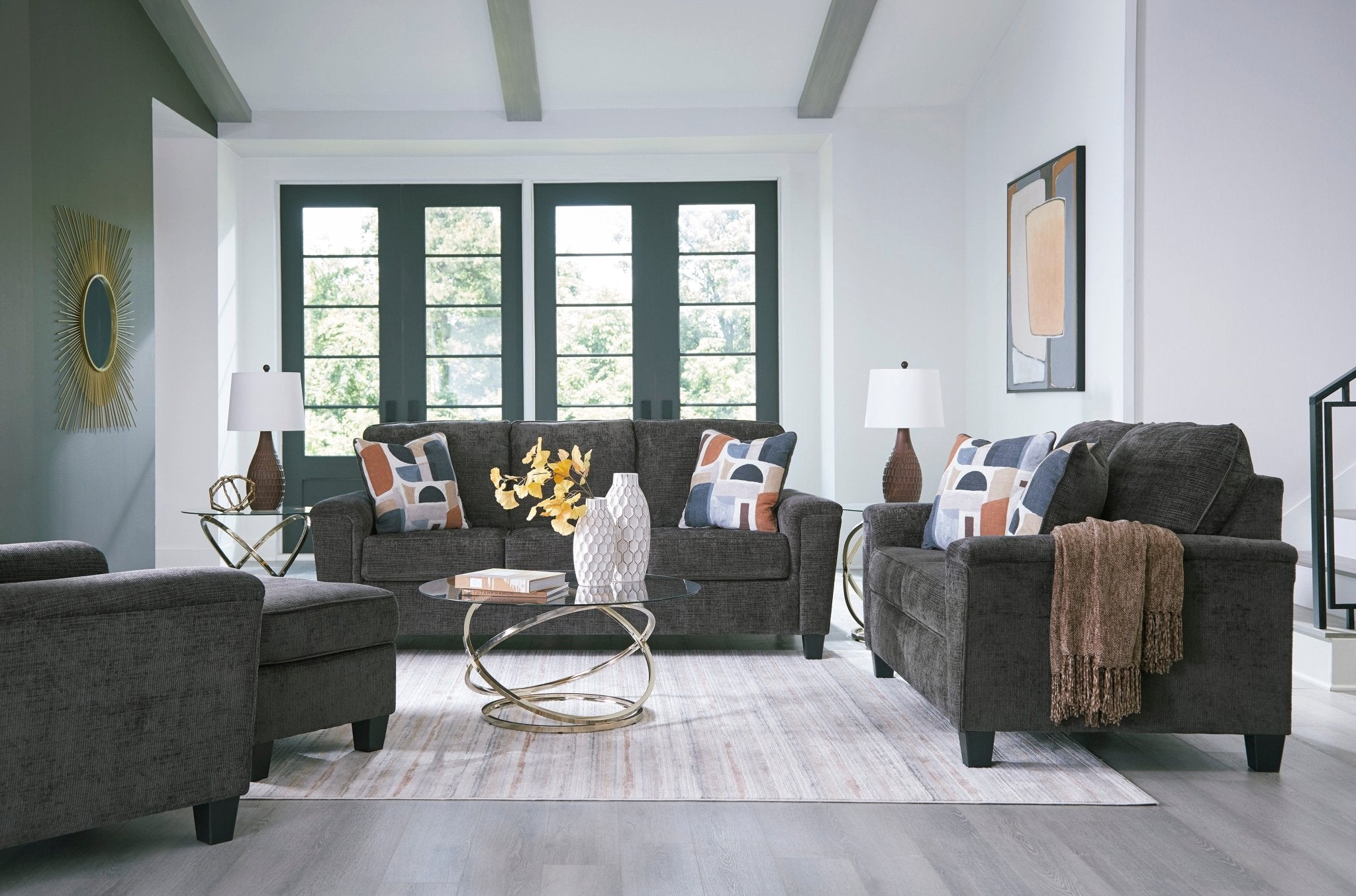 Erinslane Dusk Sofa & Loveseat - Rooms For Less Furniture Outlet