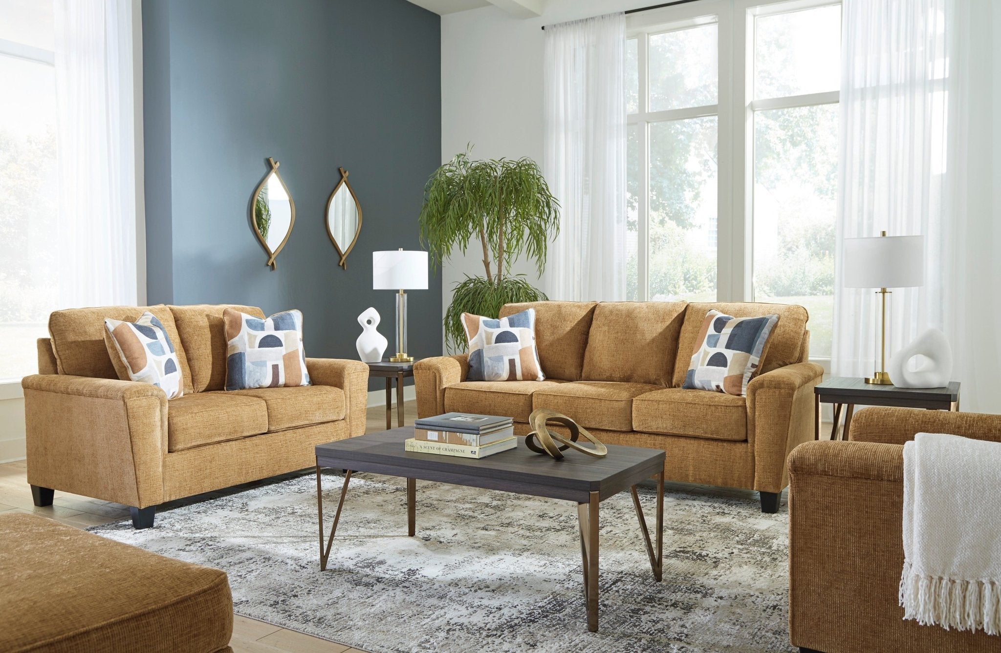 Erinslane Honey Sofa & Loveseat - Rooms For Less Furniture Outlet