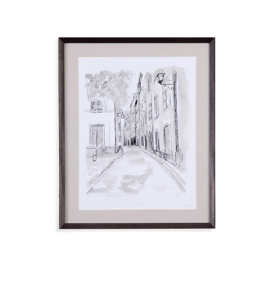 European City Sketch IV 24X29H Framed Under Glass - Rooms For Less Furniture Outlet
