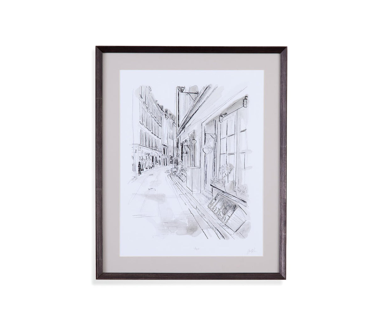 Europen City Sketch III 24X29H Framed Under Glass - Rooms For Less Furniture Outlet
