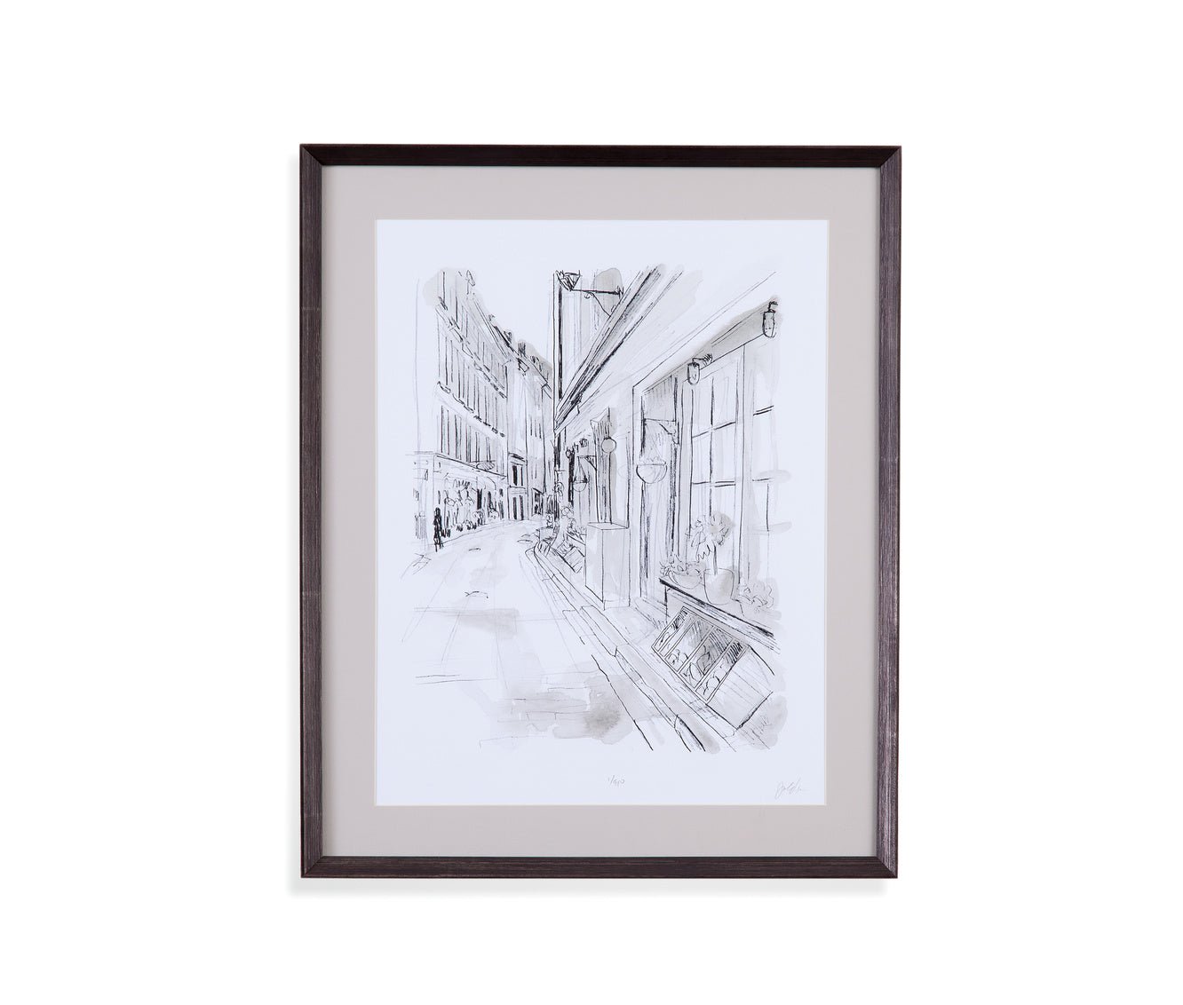 Europen City Sketch III 24X29H Framed Under Glass - Rooms For Less Furniture Outlet