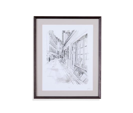 Europen City Sketch III 24X29H Framed Under Glass - Rooms For Less Furniture Outlet