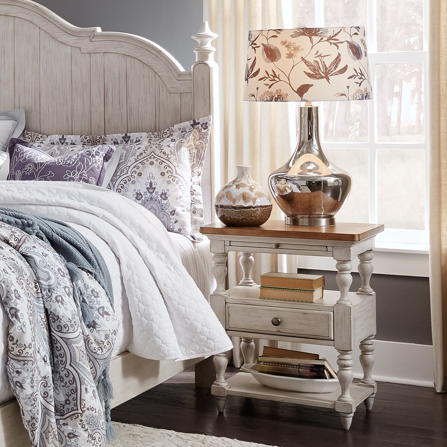 Farmhouse Reimagined 1 Drawer Night Stand - Rooms For Less Furniture Outlet