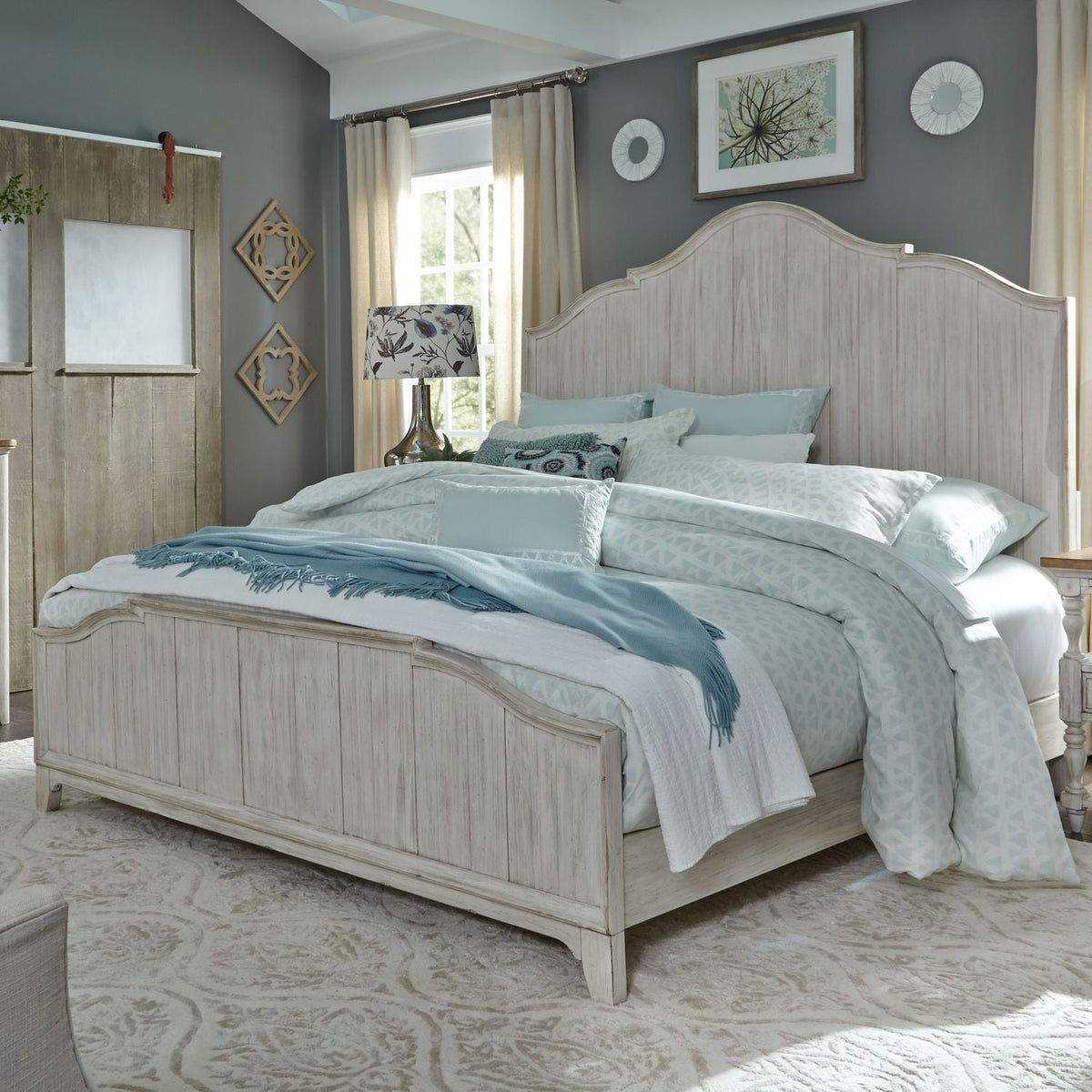 Farmhouse Reimagined Queen Panel Bed - Rooms For Less Furniture Outlet