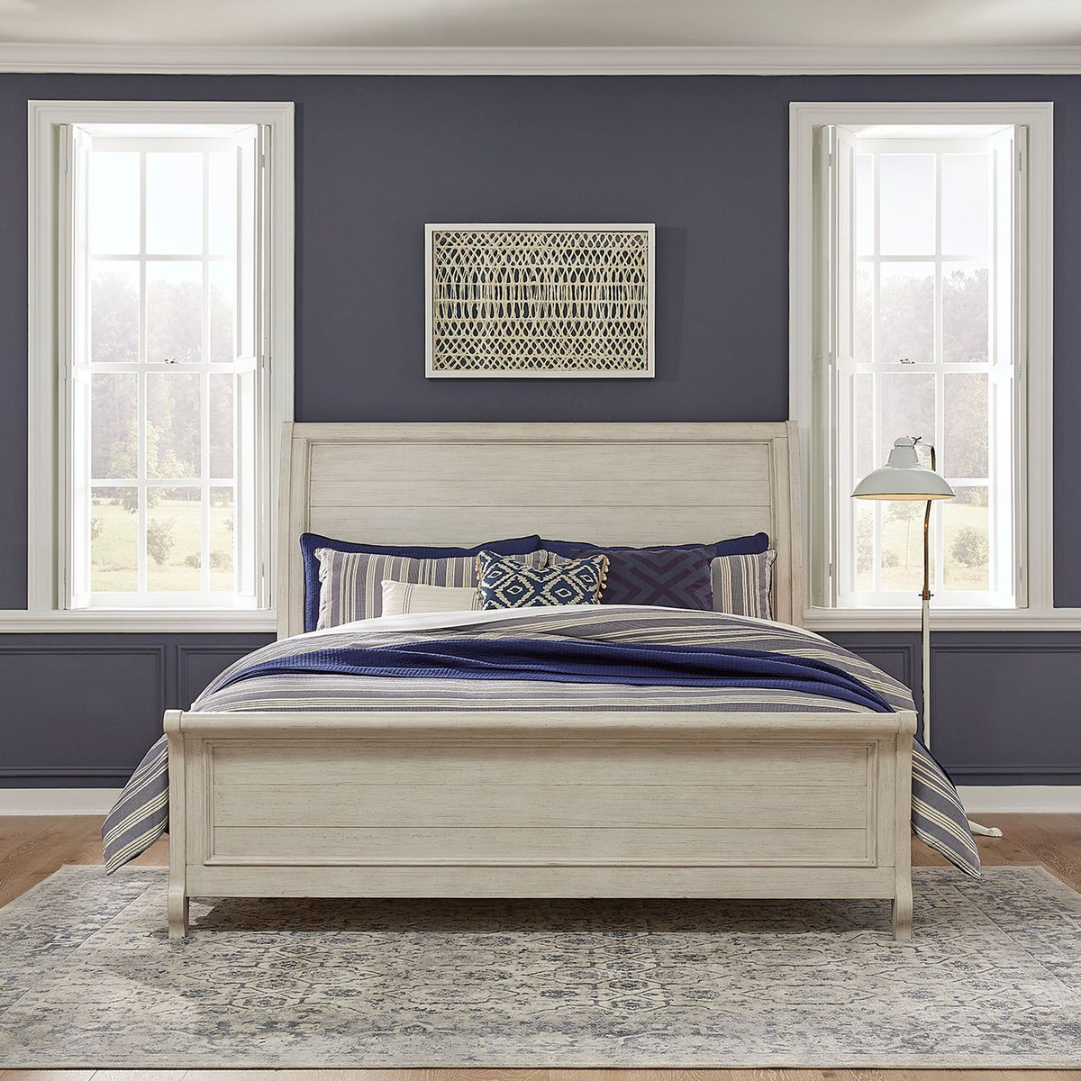 Farmhouse Reimagined Queen Sleigh Bed - Rooms For Less Furniture Outlet