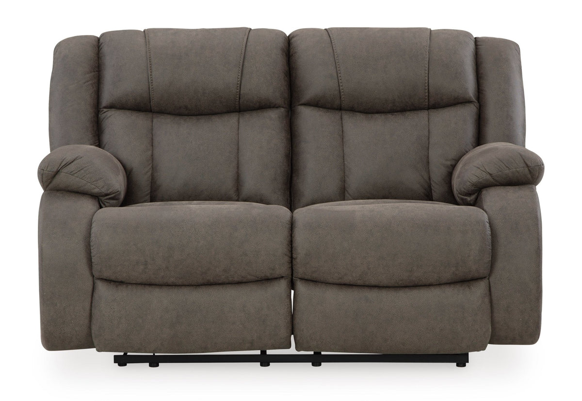 First Base Reclining Loveseat - Rooms For Less Furniture Outlet