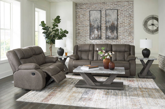 First Base Reclining Sofa and Loveseat - Rooms For Less Furniture Outlet