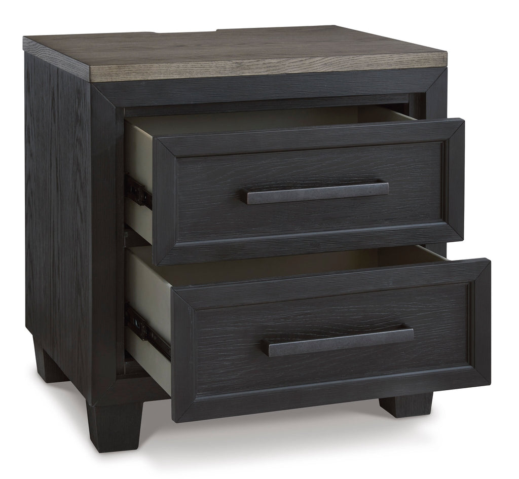 Foyland 27" 2 Drawer Charging Nightstand - Rooms For Less Furniture Outlet