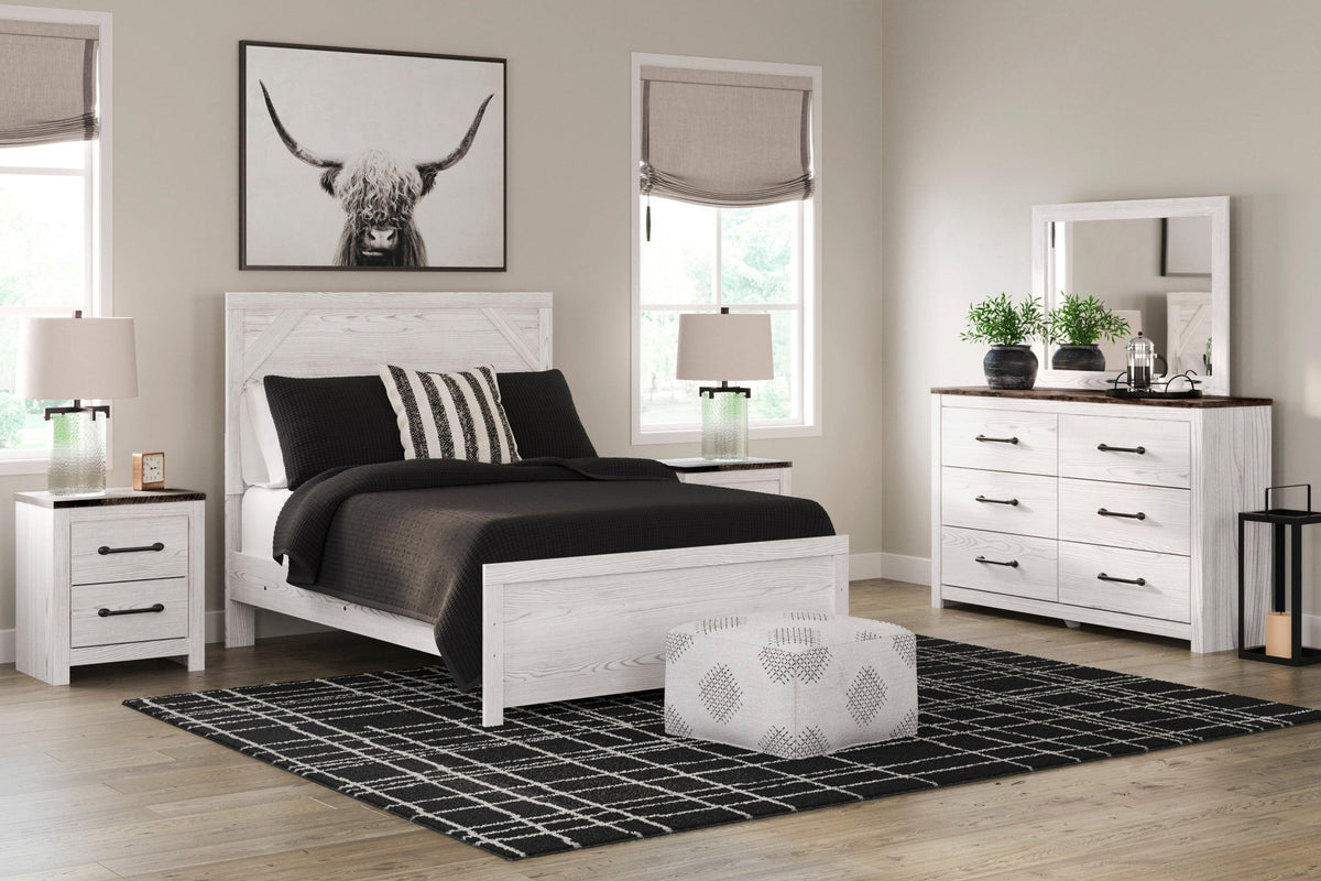 Gerridan Full Panel Bed, Dresser, Mirror and Nightstand - Rooms For Less Furniture Outlet