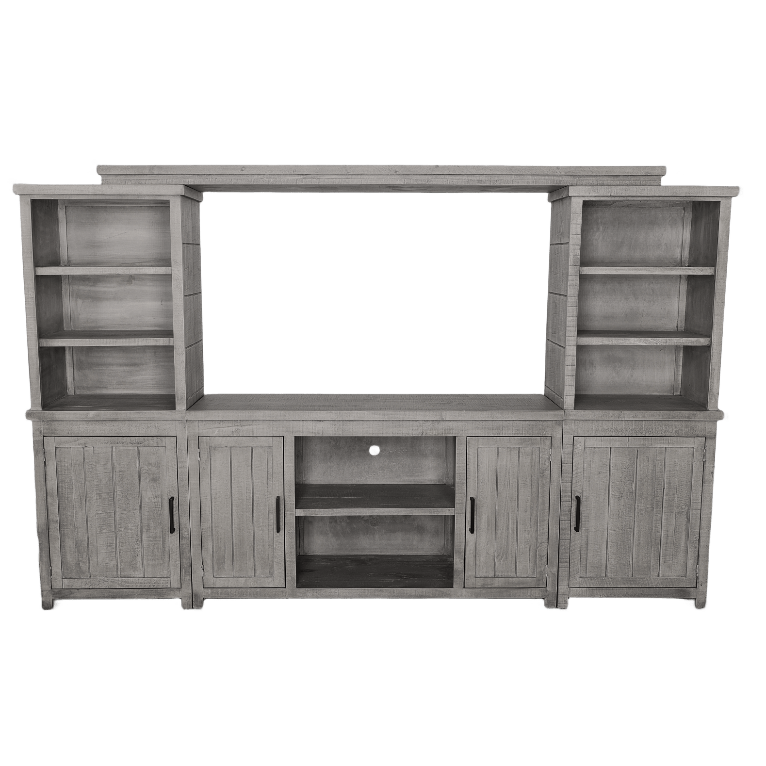 Goose Grey Solid Wood Wall Unit - Rooms For Less Furniture Outlet