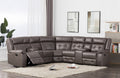 Grey Leather Reclining Sectional - Rooms For Less Furniture Outlet