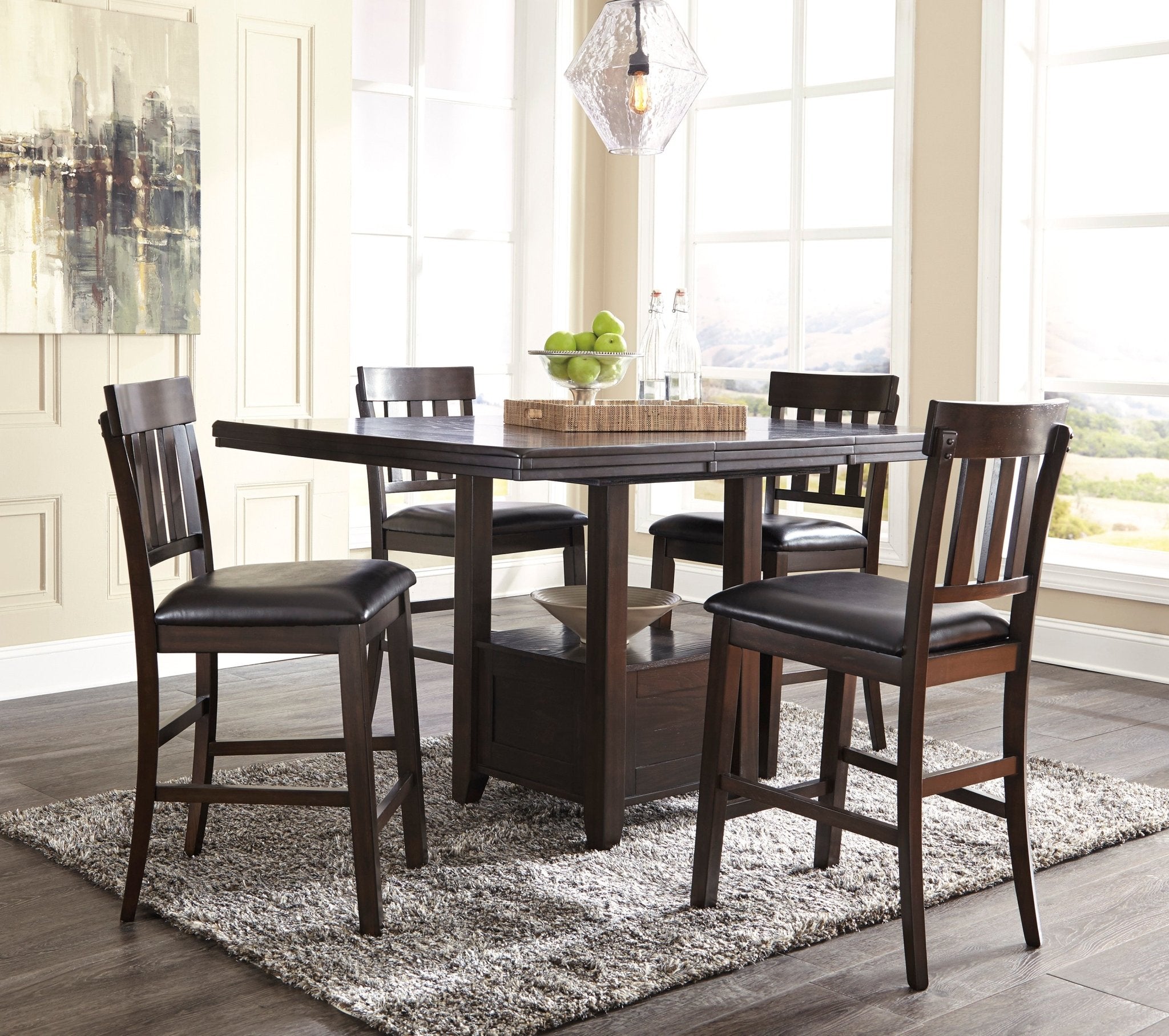 Haddigan Counter Height Dining Table and 4 Barstools - Rooms For Less Furniture Outlet