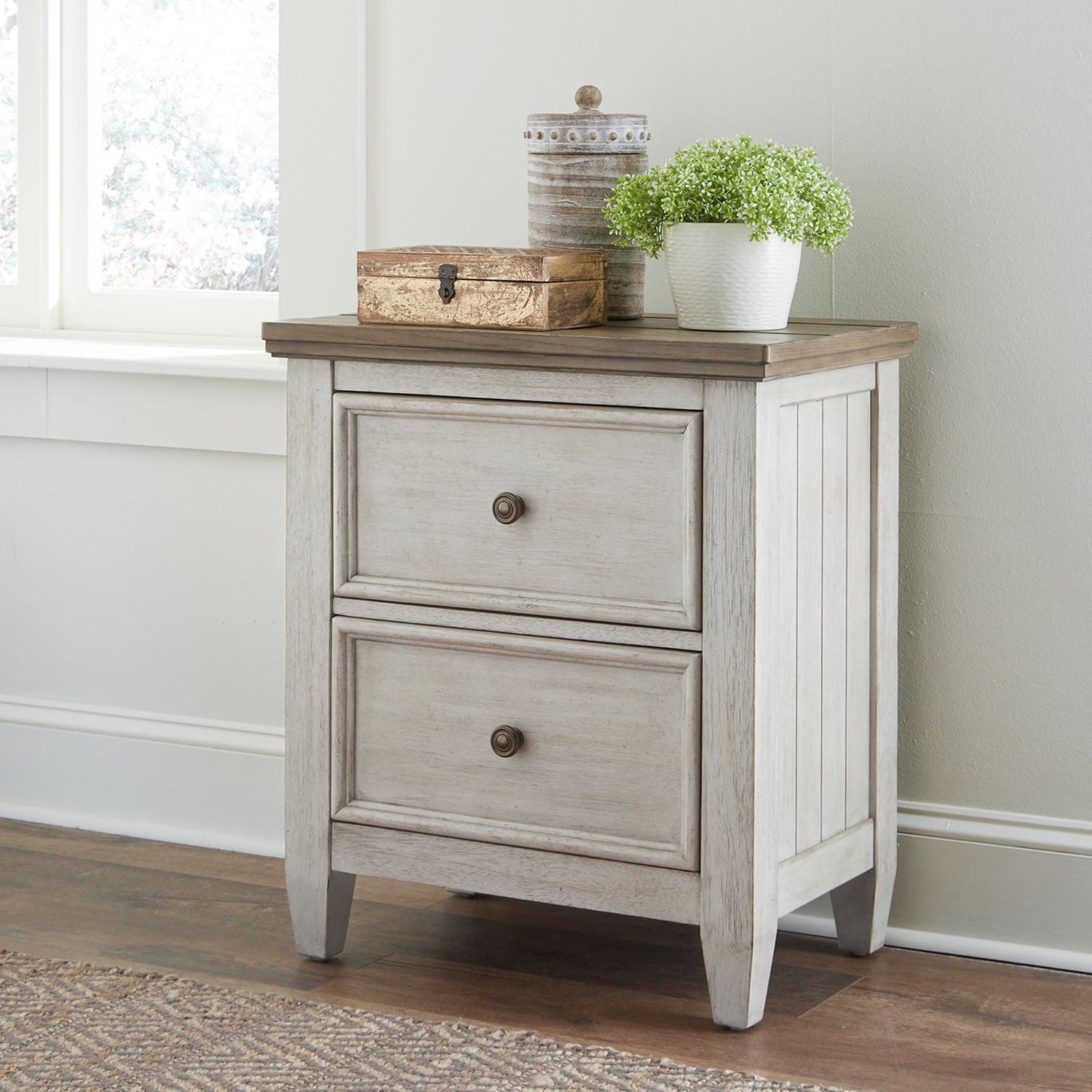 Heartland 2 Drawer Night Stand w/ Charging Station - Rooms For Less Furniture Outlet