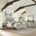 Heartland Decorative Queen Panel Bed, Dresser & Mirror, Night Stand - Rooms For Less Furniture Outlet