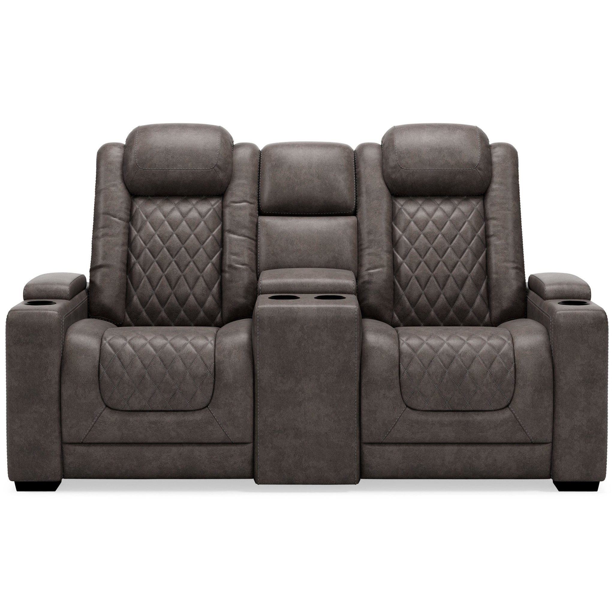 HyllMont Dual Power Reclining Loveseat - Rooms For Less Furniture Outlet