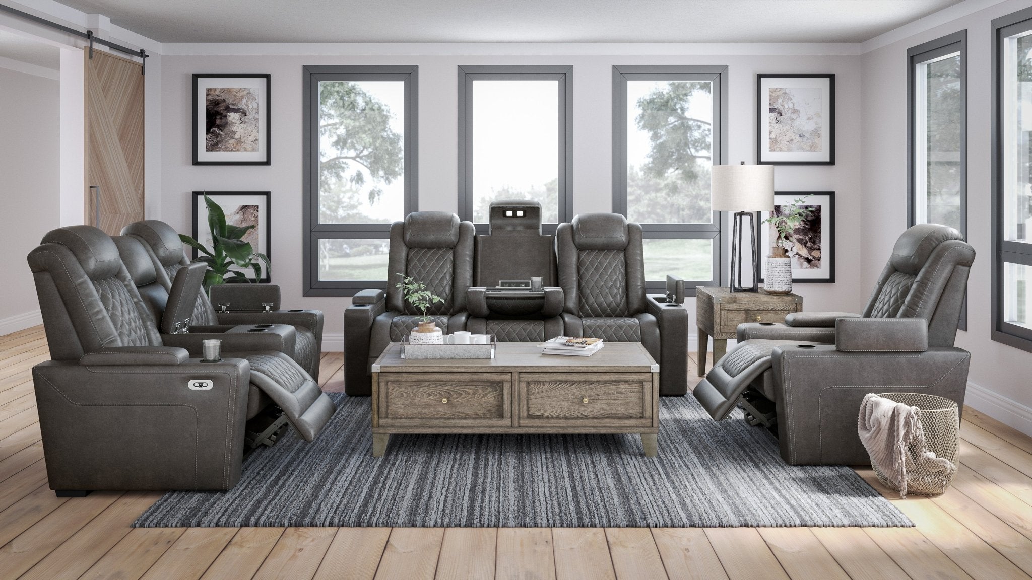 HyllMont Dual Power Reclining Sofa - Rooms For Less Furniture Outlet
