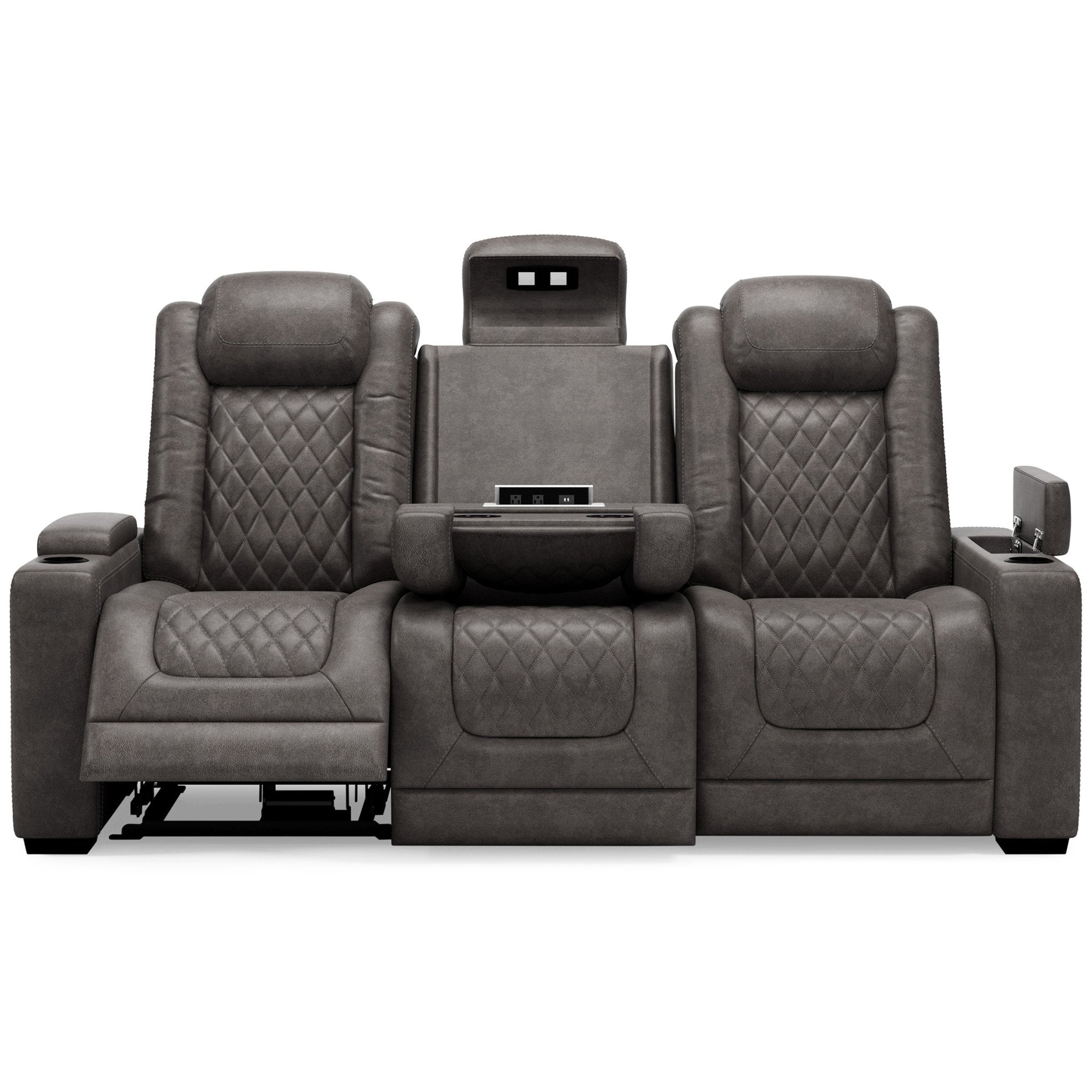 HyllMont Dual Power Reclining Sofa and Loveseat - Rooms For Less Furniture Outlet