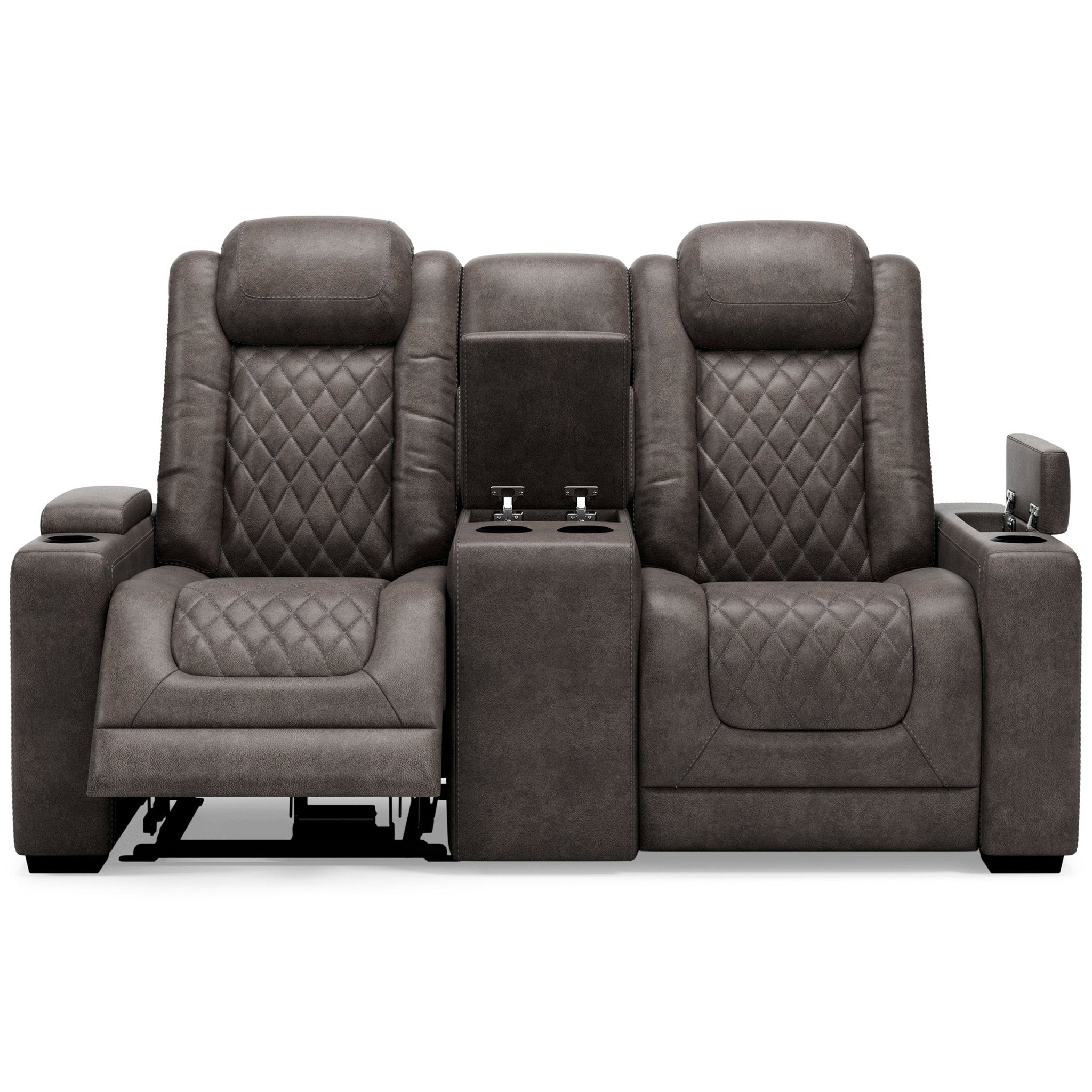 HyllMont Dual Power Reclining Sofa and Loveseat - Rooms For Less Furniture Outlet